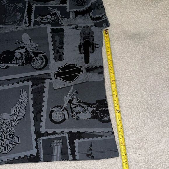 Harley Davidson Smokey Mountains Womens Grey Motorcycle Pattern Tee Size Medium - Picture 10 of 11